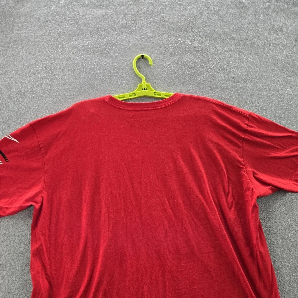 Alpinestars Men Shirt‎ 2XL Red Y2K Grunge Skate Logo Stripes Short Sleeve